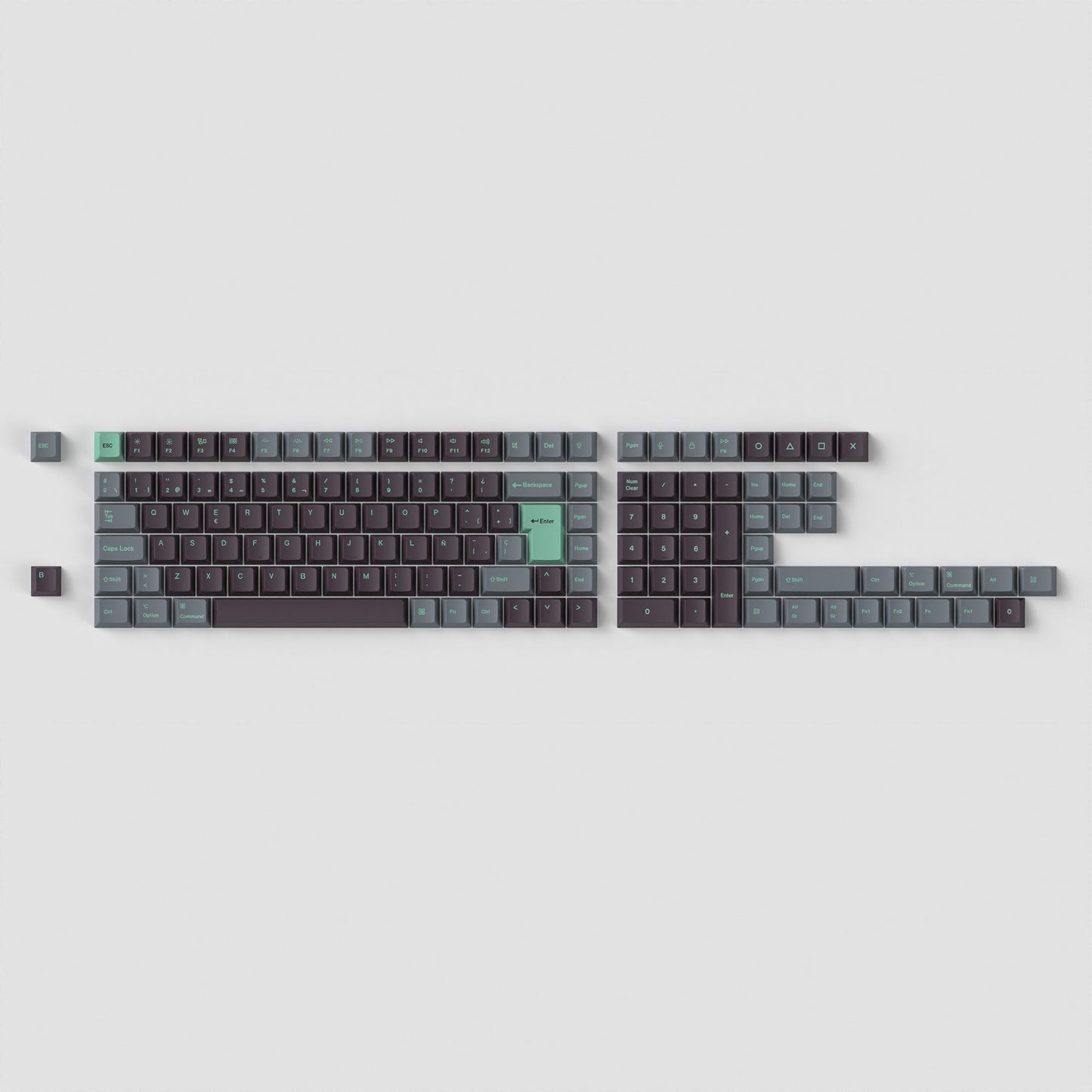 Cherry Profile Dye Sub PBT Full Set Keycap Set Hacker Mint ES ISO