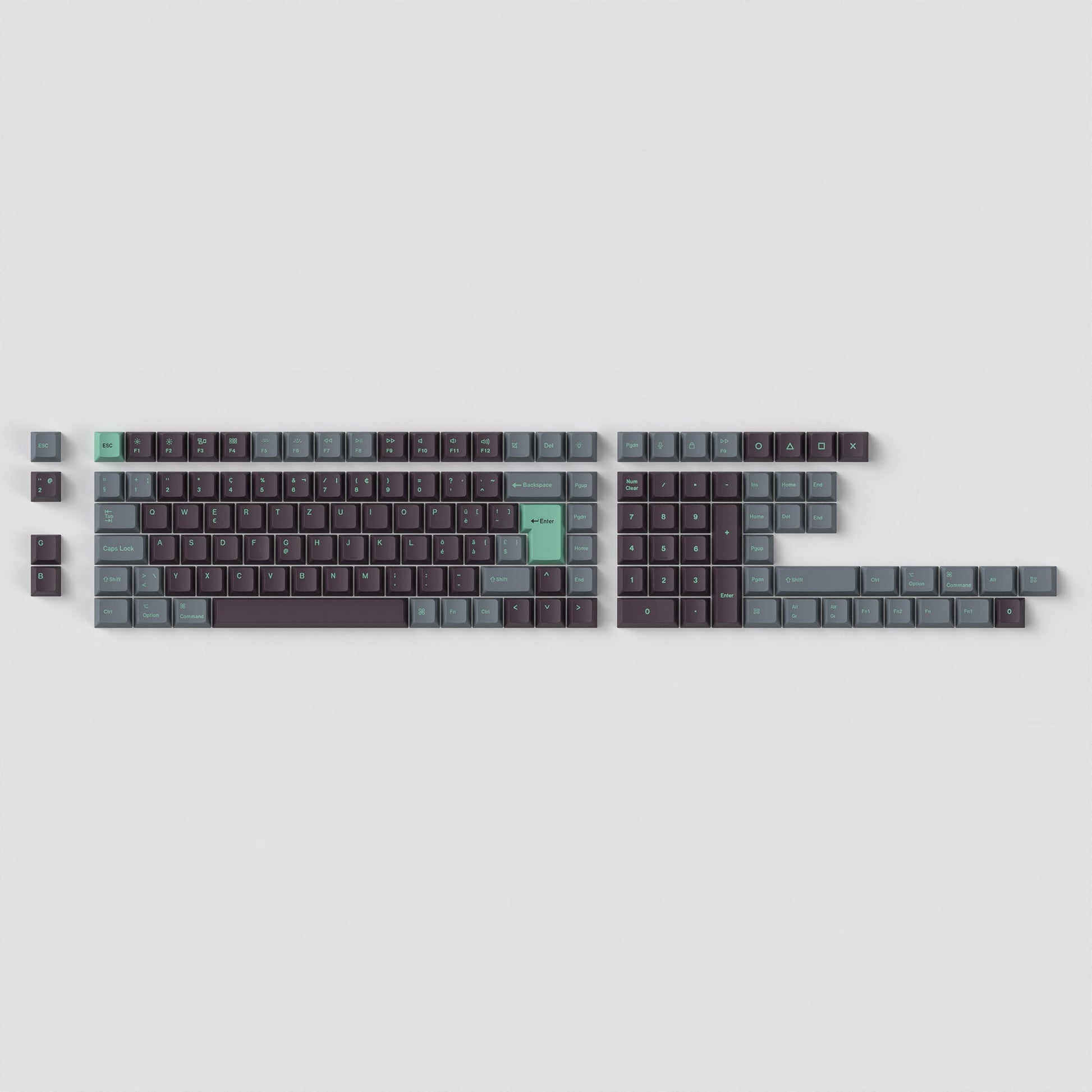 Cherry Profile Dye Sub PBT Full Set Keycap Set Hacker Mint Swiss ISO