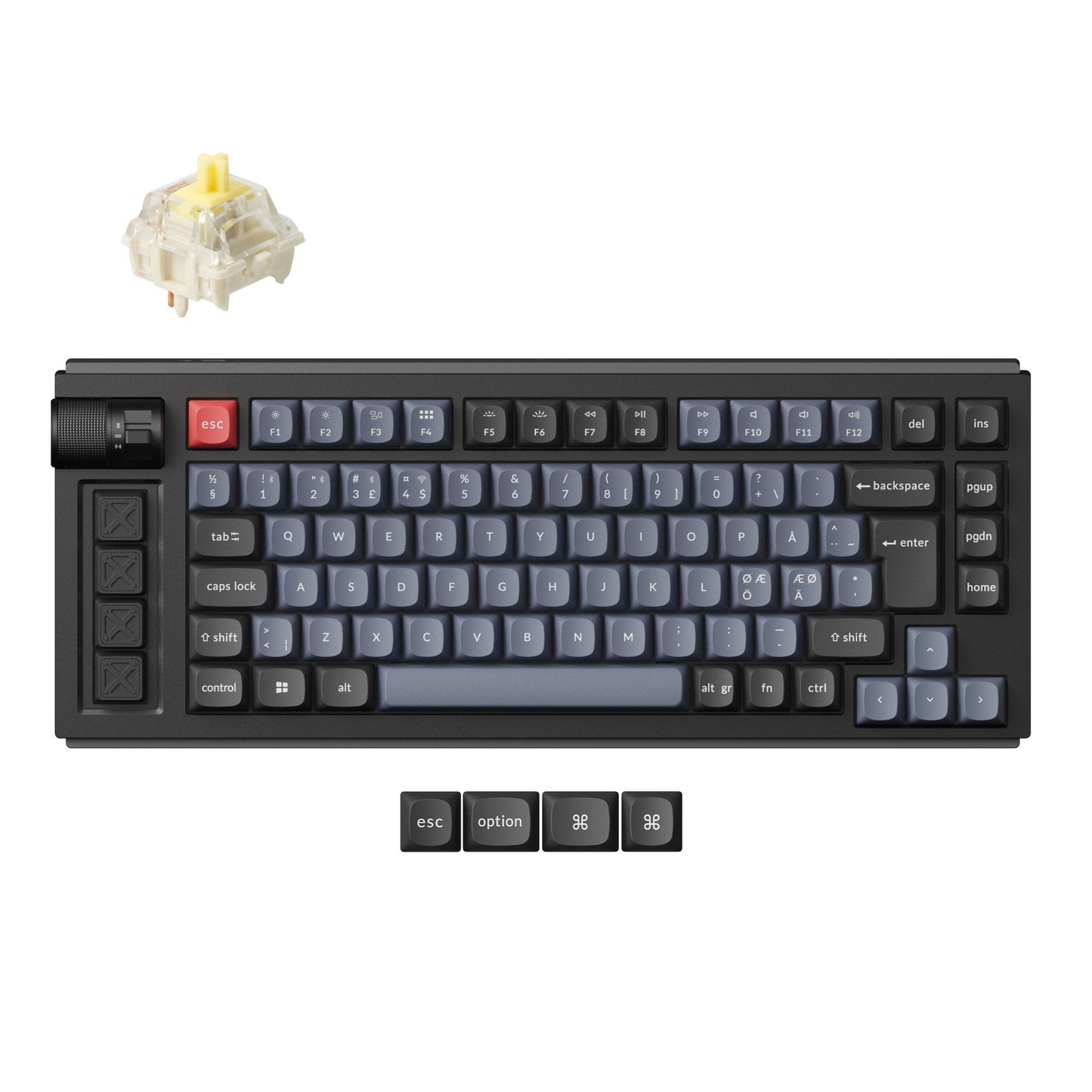 Lemokey L1 QMK Wireless Custom Mechanical Keyboard Gateron Jupiter Banana Version Nordic ISO Layout Keyboard