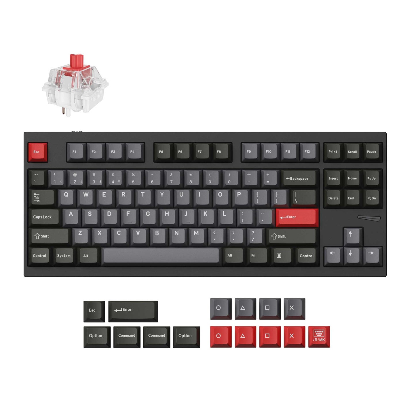 Lemokey L4 QMK Wireless Custom Mechanical Keyboard Full Aluminum Frame Carbon Black Version 80 Percent Layout For Windows Mac Linux Keychron Super Red Switch