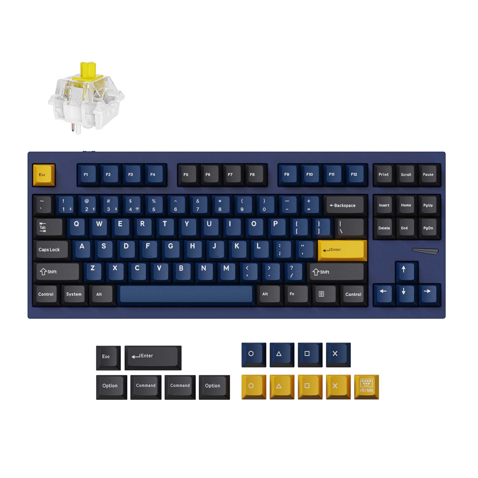 Lemokey L4 QMK Wireless Custom Mechanical Keyboard Full Aluminum Frame Navy Blue Version 80 Percent Layout For Windows Mac Linux Keychron Super Banana Switch