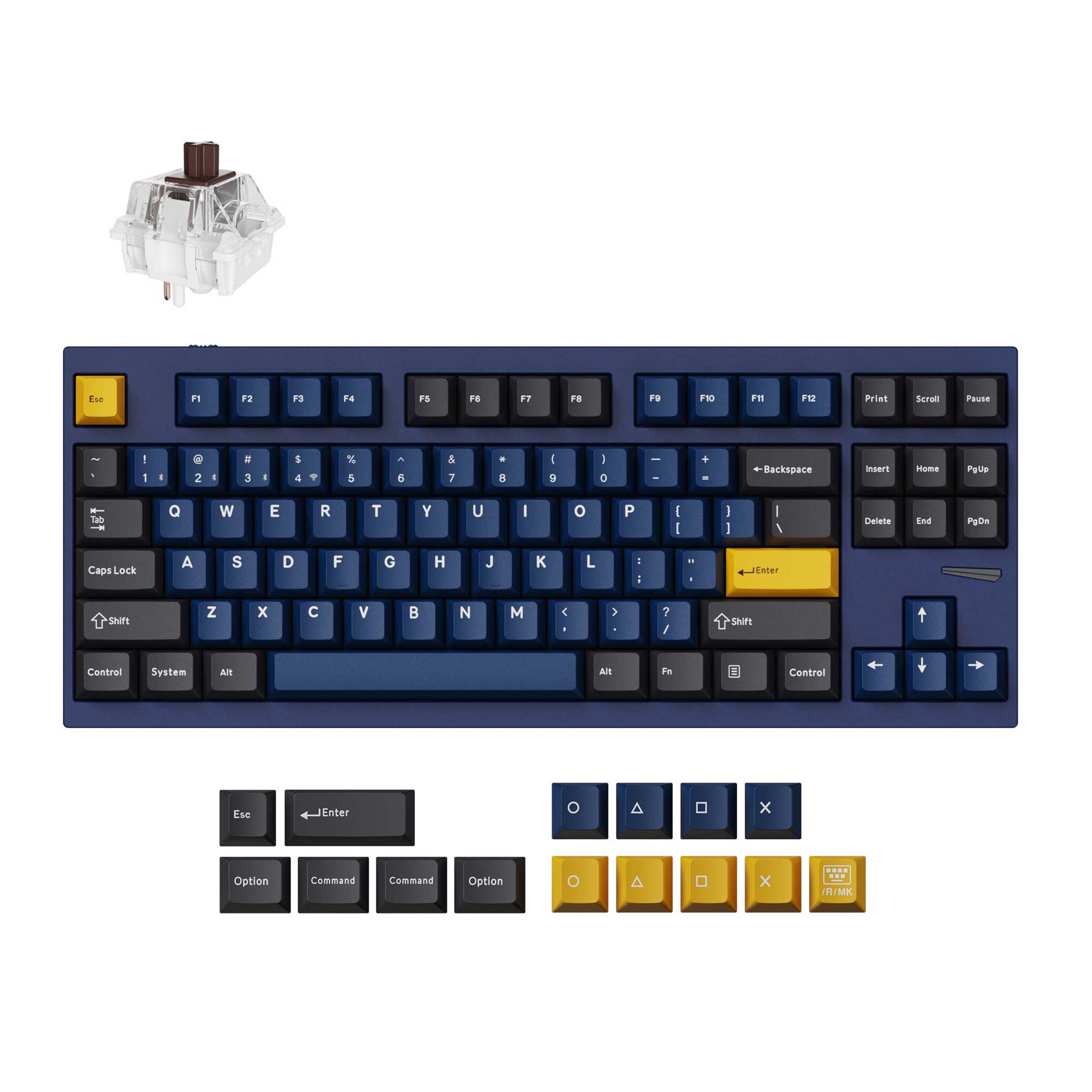 Lemokey L4 QMK Wireless Custom Mechanical Keyboard Full Aluminum Frame Navy Blue Version 80 Percent Layout For Windows Mac Linux Keychron Super Brown Switch