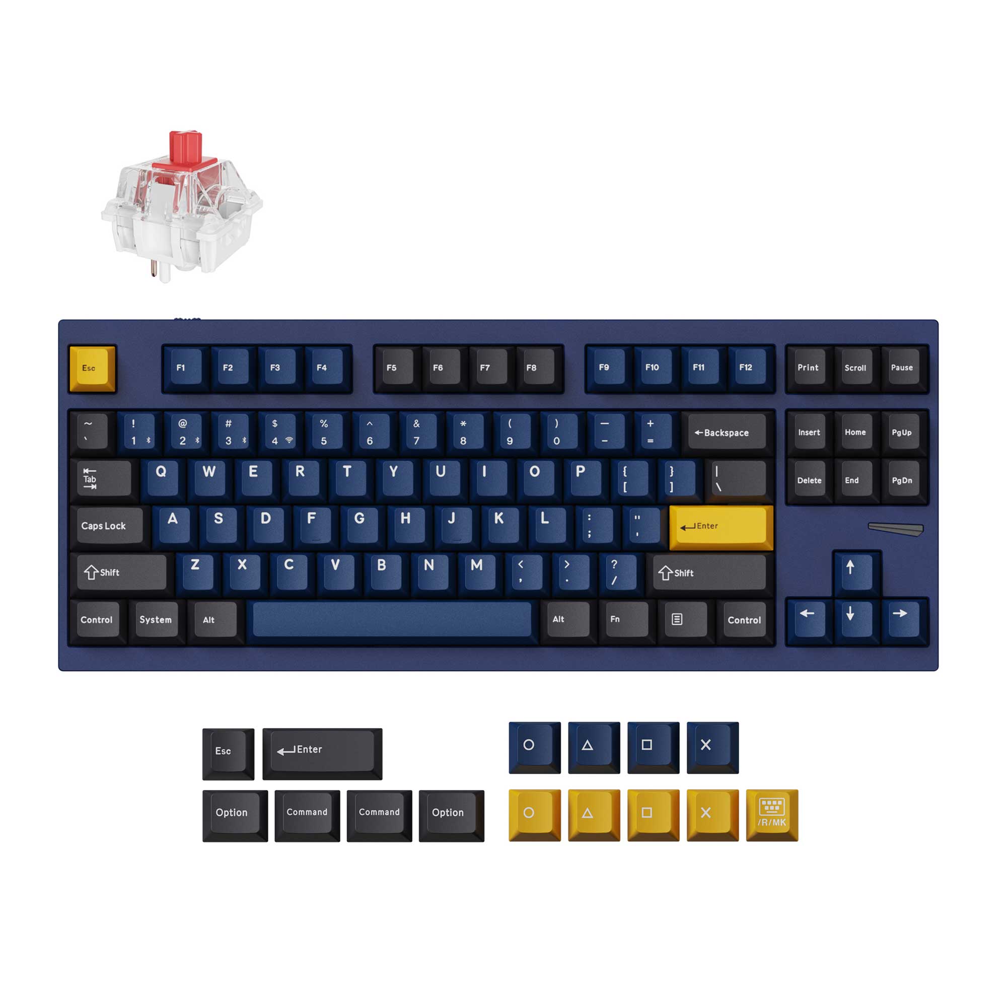 Lemokey L4 QMK Wireless Custom Mechanical Keyboard Full Aluminum Frame Navy Blue Version 80 Percent Layout For Windows Mac Linux Keychron Super Red Switch