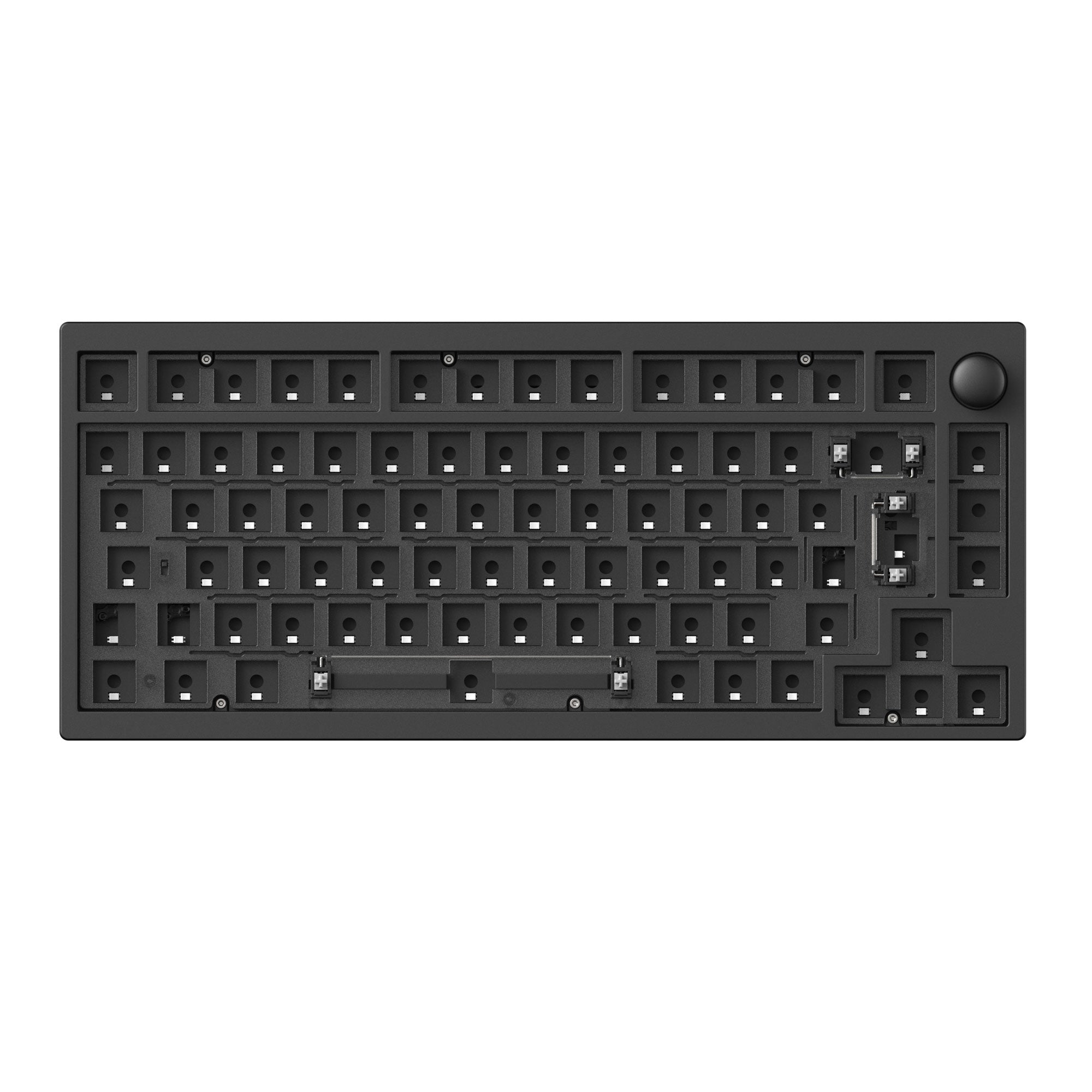 Lemokey P1 Pro QMK/VIA Wireless Custom Gaming Keyboard 75 Percent Layout Aluminum Carbon Black ISO Barebone for Windows Mac Linux