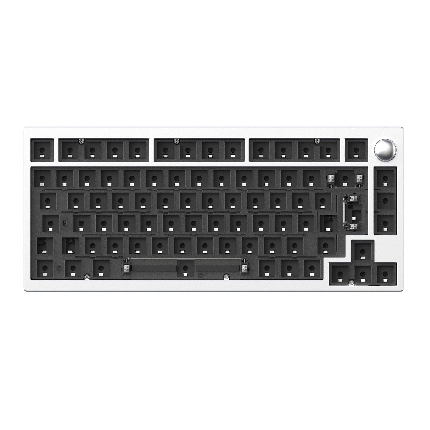 Lemokey P1 Pro QMK/VIA Wireless Custom Gaming Keyboard 75 Percent Layout Aluminum Space Silver ISO Barebone for Windows Mac Linux