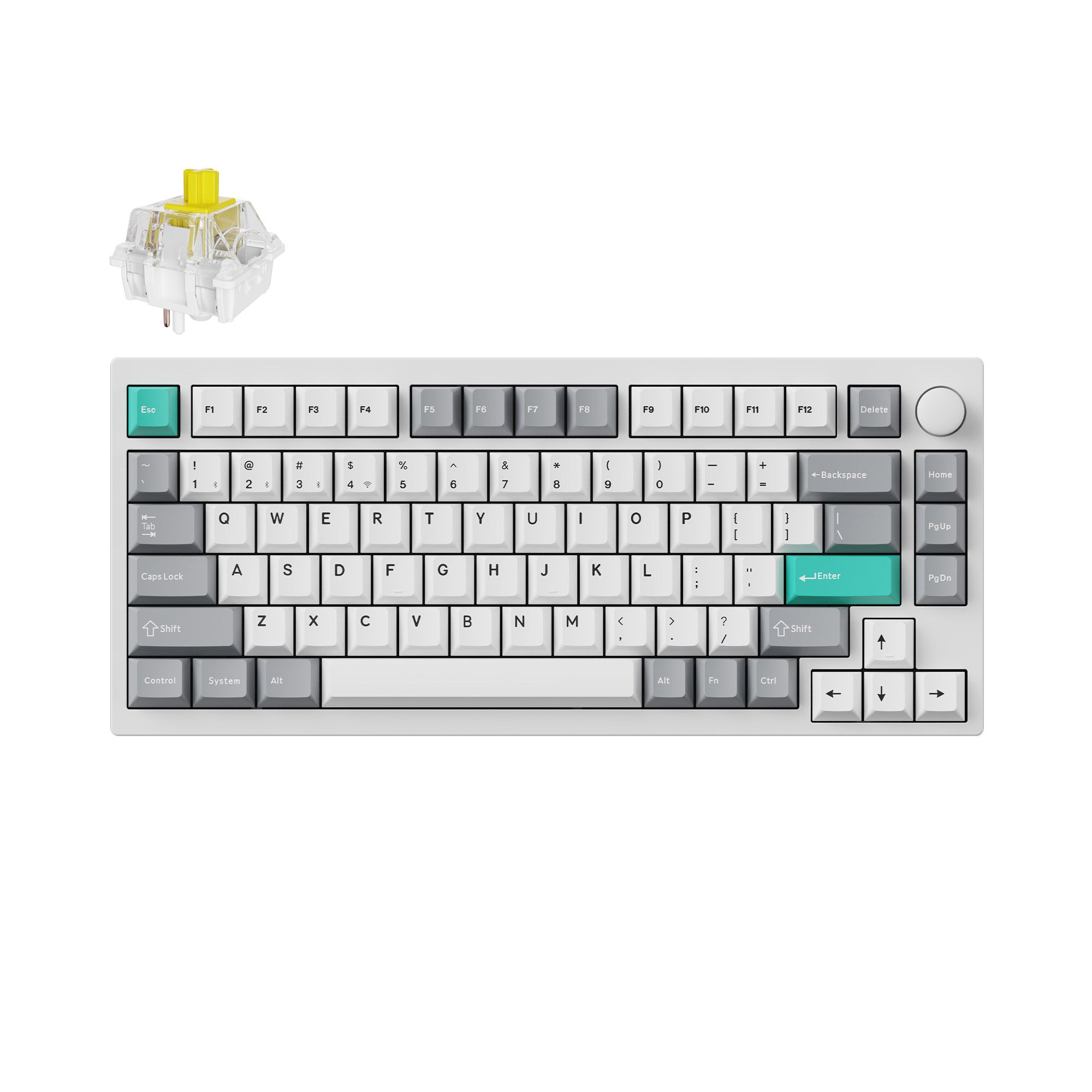 Lemokey-P1-Pro-QMK-VIA-Wireless-Custom-Gaming-Keyboard-75-percent-Layout-Aluminum-White-Fully-Assembled-for-Windows-Mac-Linux-Keychron-Super-Banana