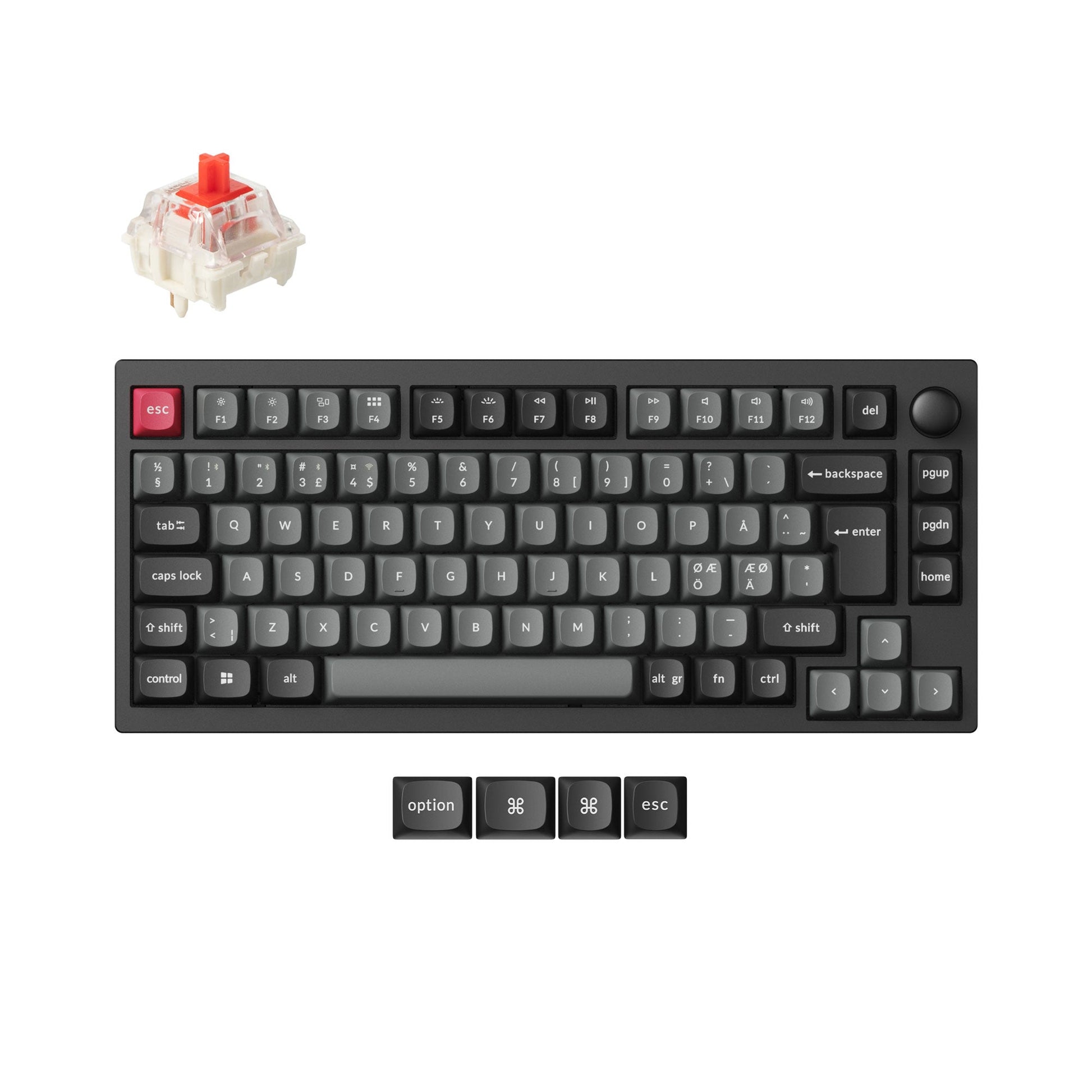 Lemokey P1 Pro QMK Wireless Custom Mechanical Keyboard Keychron Super Red Version Nordic ISO Layout Keyboard