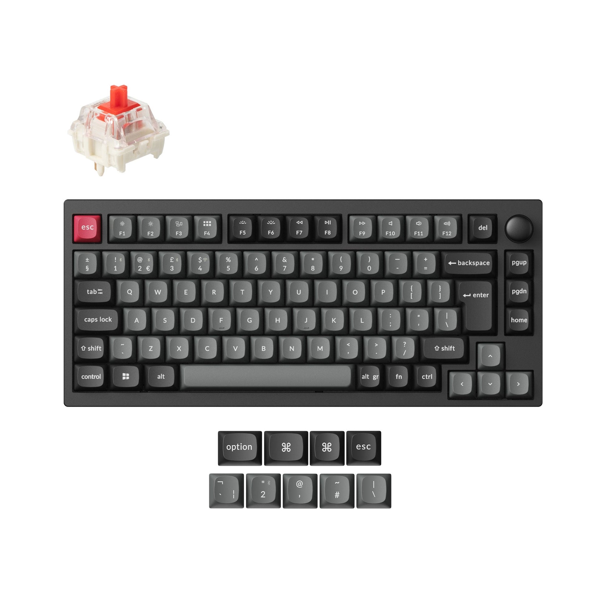 Lemokey P1 Pro QMK Wireless Custom Mechanical Keyboard Keychron Super Red Version UK ISO Layout Keyboard