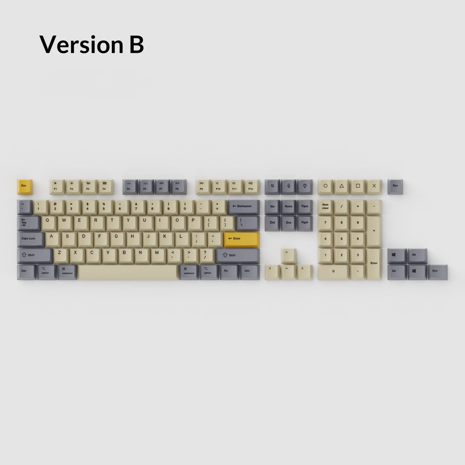 OEM Dye-Sub PBT Keycap Set - Wheat Grey