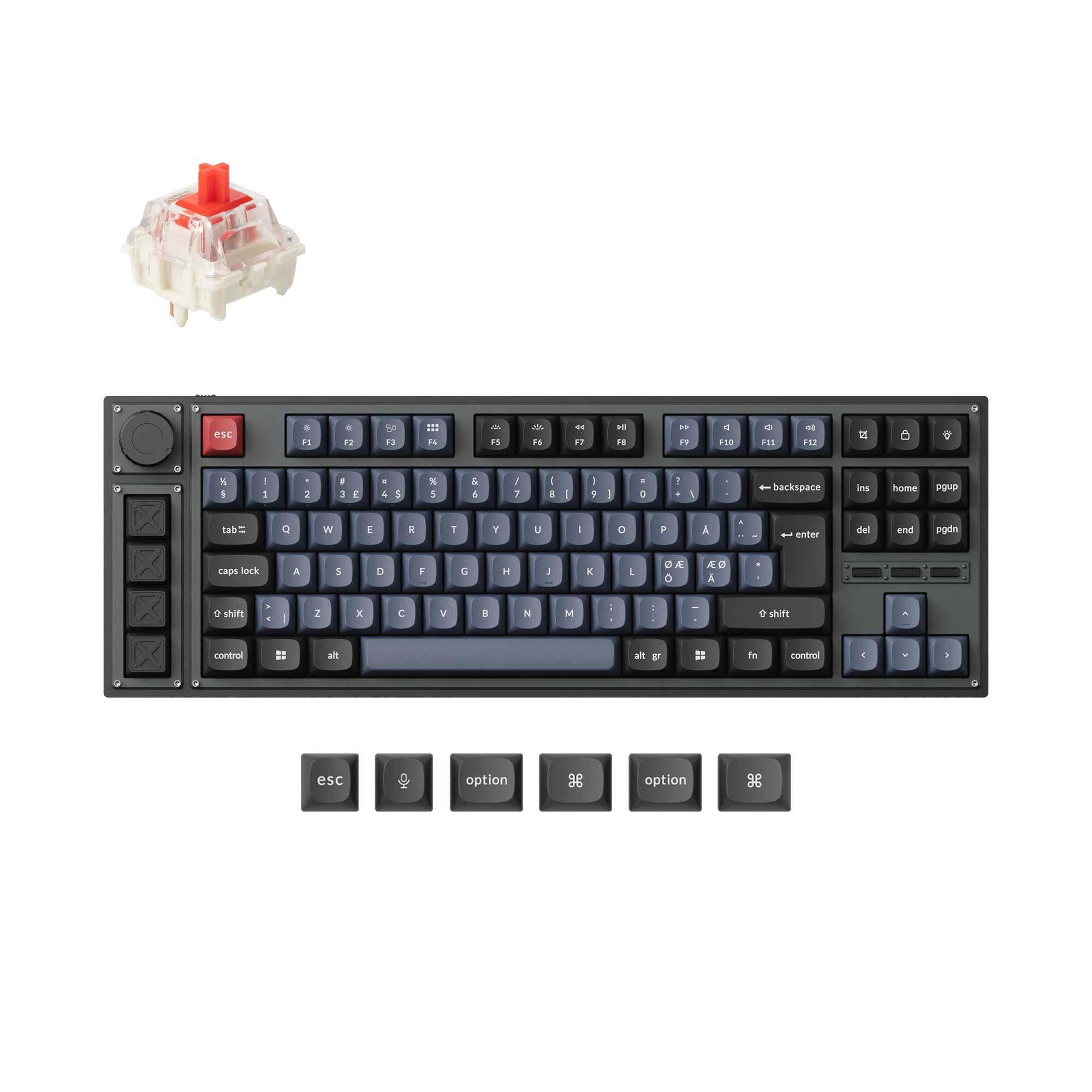 Lemokey L3 QMK Wireless Custom Mechanical Keyboard Gateron Jupiter Red Version Nordic ISO Layout Keyboard