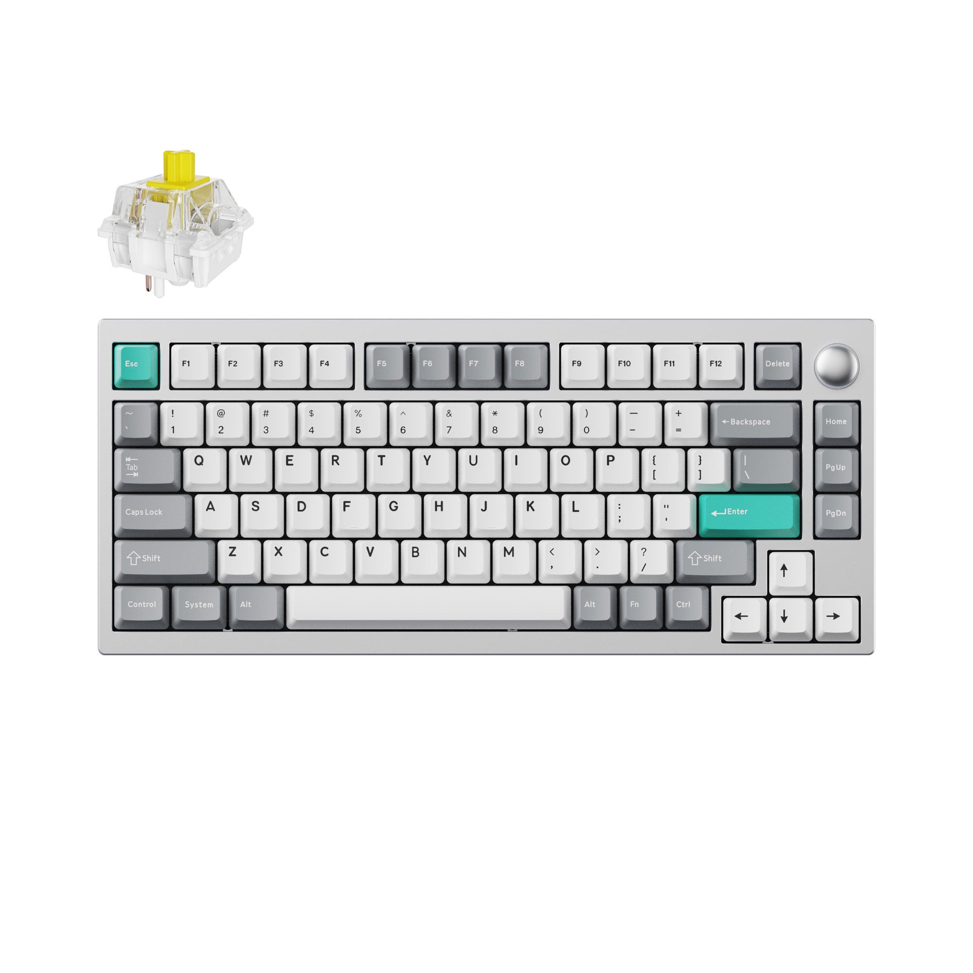 Lemokey P1 QMK/VIA Custom Gaming Keyboard 75 percent Layout Aluminum Space Silver Fully Assembled for Windows Mac Linux Keychron Super Banana